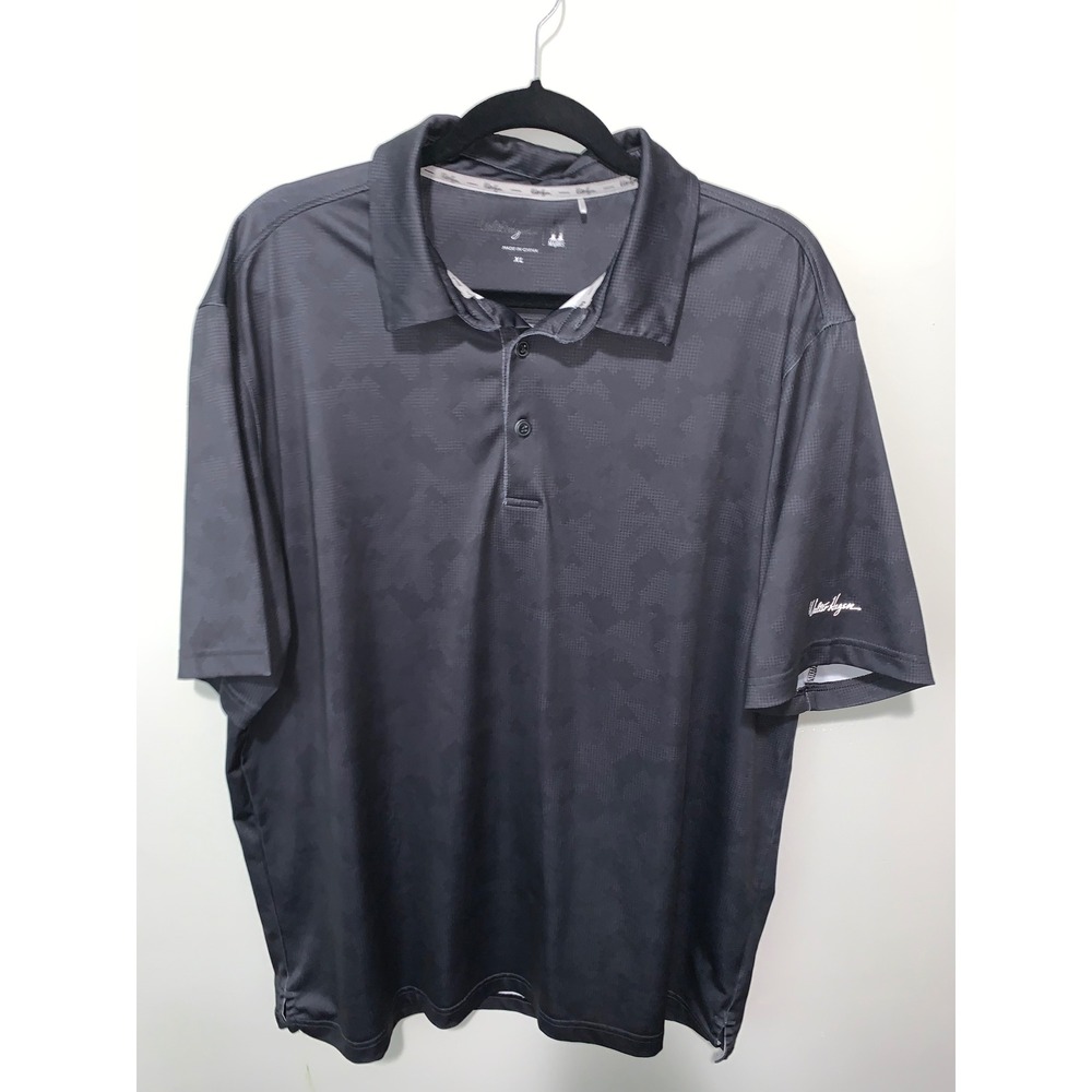 Walter Hagen Majors Mens XL Golf Polo Shirt Gray Digital Camo Performance S/S